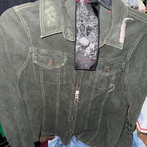 Miss-me Women's Green and Khaki Shirt